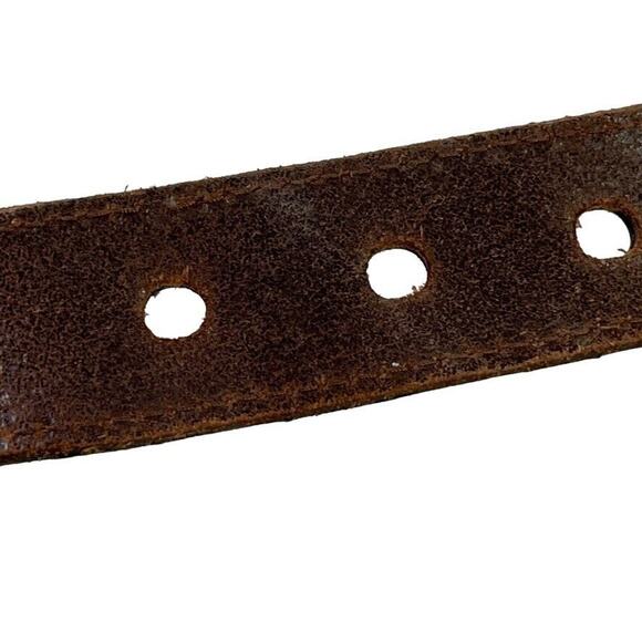 Fossil Womens Leather Brown Tan Gold Tone Buckle Adjustable 1.25" Wide x 26-32" - Picture 13 of 16